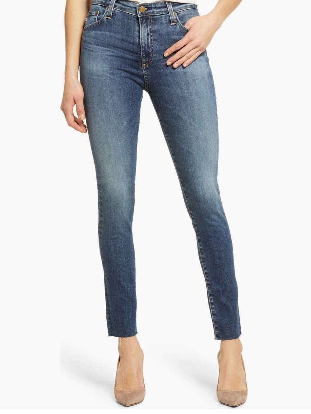 AG Farrah Skinny Ankle High Rise 11 Years Blue Horizon